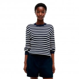 Блуза Tommy hilfiger WW0WW44993 sweater - Blue (Dark N Navy / Ivory Petal Breton Stripe) блуза,мъжки,пуловери,дамски,пуловери,tommy,hilfiger,ww0ww44993,sweater,blue,(dark,n,navy,ivory,petal,breton,stripe)