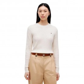 Блуза Tommy hilfiger WW0WW44993 sweater - White (Heather Ivory Petal) блуза,мъжки,пуловери,дамски,пуловери,tommy,hilfiger,ww0ww44993,sweater,white,(heather,ivory,petal)