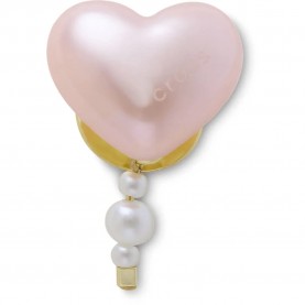 Jibbitz Pink Pearl Heart charm - Golden обувни,аксесоари,jibbitz,pink,pearl,heart,charm,golden