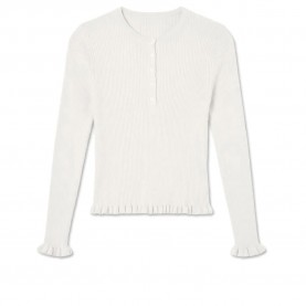 Блуза Vero moda Anemone Henley sweater - White (Cloud Dancer) блуза,мъжки,пуловери,дамски,пуловери,vero,moda,anemone,henley,sweater,white,(cloud,dancer)