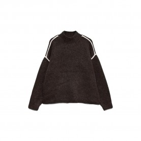 Блуза Vero moda Boom high neck sweater - Grey (Chocolate Torte / Detail Melange Birch Contrast) блуза,мъжки,пуловери,дамски,пуловери,vero,moda,boom,high,neck,sweater,grey,(chocolate,torte,detail,melange,birch,contrast)