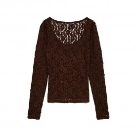 Тениска Vero moda Flora long sleeve T-shirt - Brown (Chocolate Torte) тениска,мъжки,тениски,дамски,тениски,vero,moda,flora,long,sleeve,t,shirt,brown,(chocolate,torte)
