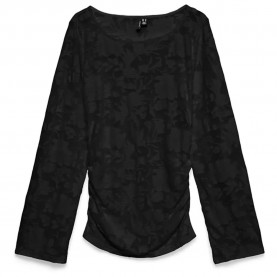 Тениска Vero moda Layla long sleeve T-shirt - Black (Black) тениска,мъжки,тениски,дамски,тениски,vero,moda,layla,long,sleeve,t,shirt,black,(black)