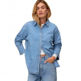Риза с дълъг ръкав Vero moda Paula Oversized long sleeve shirt - Blue (Light Blue Denim) риза,с,дълъг,ръкав,дамски,ризи,мъжки,ризи,vero,moda,paula,oversized,long,sleeve,shirt,blue,(light,blue,denim)