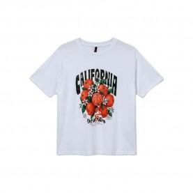 Тениска Vero moda Paulina Thea short sleeve T-shirt - White (Bright White / Print California Oranges) тениска,мъжки,тениски,дамски,тениски,vero,moda,paulina,thea,short,sleeve,t,shirt,white,(bright,white,print,california,oranges)