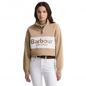 Блуза Barbour Zaria half zip sweatshirt - Beige (Warm Trench) блуза,дамски,блузи,barbour,zaria,half,zip,sweatshirt,beige,(warm,trench)