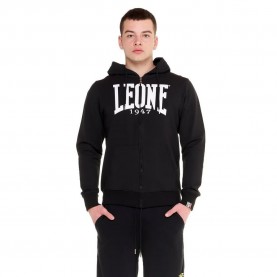Блуза Leone1947 Big Logo full zip sweatshirt - Black (Black / White) блуза,мъжки,пуловери,дамски,пуловери,leone1947,big,logo,full,zip,sweatshirt,black,(black,white)