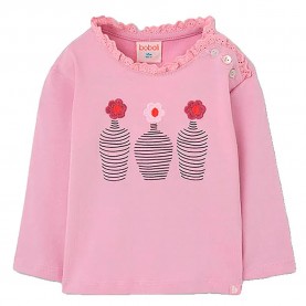 Тениска Boboli 344102 long sleeve T-shirt - Pink (Orchid) тениска,мъжки,тениски,дамски,тениски,boboli,344102,long,sleeve,t,shirt,pink,(orchid)