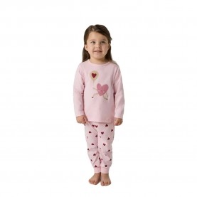 Пижама Name it Cutie Heart long sleeve pyjama - Pink (Parfait Pink) пижама,детски,пижами,name,it,cutie,heart,long,sleeve,pyjama,pink,(parfait,pink)