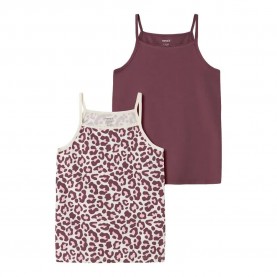 Name it Leo sleeveless base layer 2 units - Purple (Antique White / Wild Ginger) детско,бельо,name,it,leo,sleeveless,base,layer,2,units,purple,(antique,white,wild,ginger)