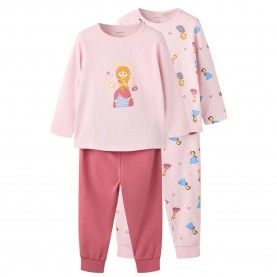 Пижама Name it Princess long sleeve pyjama 2 units - Pink (Parfait Pink / AOP / Chest Print) пижама,детски,пижами,name,it,princess,long,sleeve,pyjama,2,units,pink,(parfait,pink,aop,chest,print)
