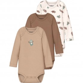 Name it Sloth Long Sleeve Body 3 pairs - Multicolor (Jet Stream / Sesame / Coca Mocha) детски,облекла,за,момчета,детски,облекла,за,момичета,name,it,sloth,long,sleeve,body,3,pairs,multicolor,(jet,stream,sesame,coca,mocha)