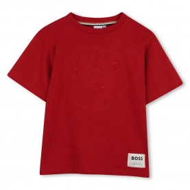 Тениска BOSS J53411 short sleeve T-shirt - Red (Cherry Red) тениска,мъжки,тениски,дамски,тениски,boss,j53411,short,sleeve,t,shirt,red,(cherry,red)