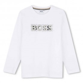 Тениска BOSS J53417 long sleeve T-shirt - White (White) тениска,мъжки,тениски,дамски,тениски,boss,j53417,long,sleeve,t,shirt,white,(white)