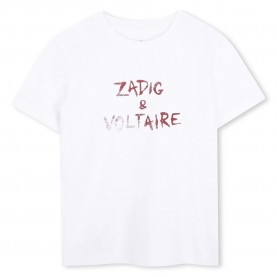 Тениска Zadig & voltaire X60628 short sleeve T-shirt - White (Bordeaux / White) тениска,мъжки,тениски,дамски,тениски,zadig,&,voltaire,x60628,short,sleeve,t,shirt,white,(bordeaux,white)