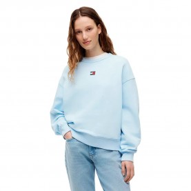 Блуза Tommy jeans Bxy Badge Crew sweatshirt - Blue (Kingly Blue) блуза,дамски,блузи,tommy,jeans,bxy,badge,crew,sweatshirt,blue,(kingly,blue)