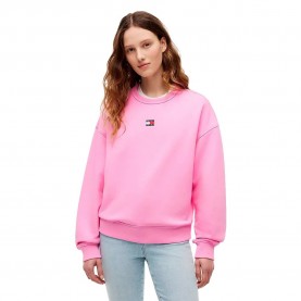 Блуза Tommy jeans Bxy Badge Crew sweatshirt - Pink (Pink Daisy) блуза,дамски,блузи,tommy,jeans,bxy,badge,crew,sweatshirt,pink,(pink,daisy)