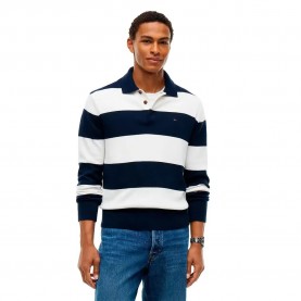 Дънки Tommy jeans DM0DM20304 long sleeve polo - Blue (Dark Blue Stripe) дънки,дамски,блузи,с,яка,мъжки,блузи,с,яка,tommy,jeans,dm0dm20304,long,sleeve,polo,blue,(dark,blue,stripe)
