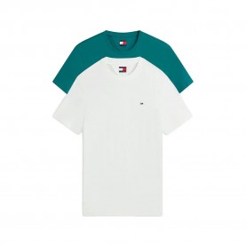 Тениска Tommy jeans DM0DM20687 short sleeve T-shirt 2 units - Green / White (Ecru / Polar Teal) тениска,мъжки,тениски,дамски,тениски,tommy,jeans,dm0dm20687,short,sleeve,t,shirt,2,units,green,white,(ecru,polar,teal)