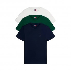 Тениска Tommy jeans DM0DM21579 short sleeve T-shirt 3 units - Multicolor (Ecru / Dark Blue / Velvet Green) тениска,мъжки,тениски,дамски,тениски,tommy,jeans,dm0dm21579,short,sleeve,t,shirt,3,units,multicolor,(ecru,dark,blue,velvet,green)