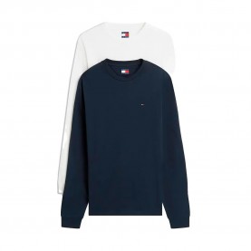 тениска,мъжки,тениски,дамски,тениски,tommy,jeans,dm0dm22148,plus,size,long,sleeve,t,shirt,2,units,white,blue,(ecru,dark,night,navy)