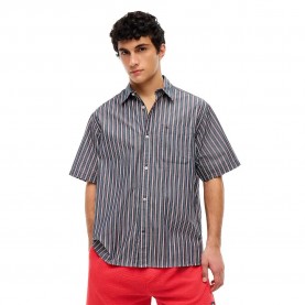 Риза с къс ръкав Tommy jeans DM0DM23147 short sleeve shirt - Grey (Dark Night Navy Stripe) риза,с,къс,ръкав,дамски,ризи,мъжки,ризи,tommy,jeans,dm0dm23147,short,sleeve,shirt,grey,(dark,night,navy,stripe)