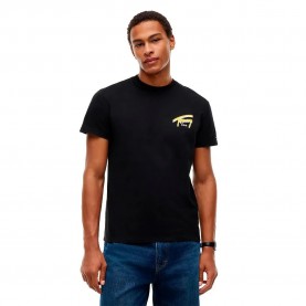 Тениска Tommy jeans DM0DM23542 short sleeve T-shirt - Black (Black) тениска,мъжки,тениски,дамски,тениски,tommy,jeans,dm0dm23542,short,sleeve,t,shirt,black,(black)