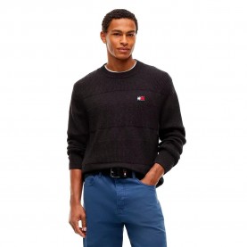 Блуза Tommy jeans DM0DM23571 sweater - Black (Black Heather) блуза,мъжки,пуловери,дамски,пуловери,tommy,jeans,dm0dm23571,sweater,black,(black,heather)