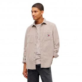 Риза с дълъг ръкав Tommy jeans DM0DM23705 long sleeve shirt - Beige (Limestone Dust) риза,с,дълъг,ръкав,дамски,ризи,мъжки,ризи,tommy,jeans,dm0dm23705,long,sleeve,shirt,beige,(limestone,dust)