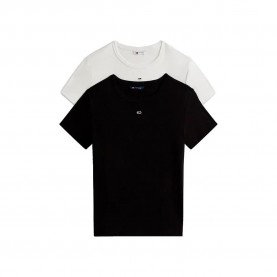 Тениска Tommy jeans DW0DW21430 short sleeve T-shirt 2 units - White / Black (Ecru / Black) тениска,мъжки,тениски,дамски,тениски,tommy,jeans,dw0dw21430,short,sleeve,t,shirt,2,units,white,black,(ecru,black)