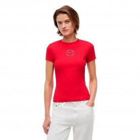 Тениска Tommy jeans DW0DW22807 short sleeve T-shirt - Red (Amaryllis Red) тениска,мъжки,тениски,дамски,тениски,tommy,jeans,dw0dw22807,short,sleeve,t,shirt,red,(amaryllis,red)