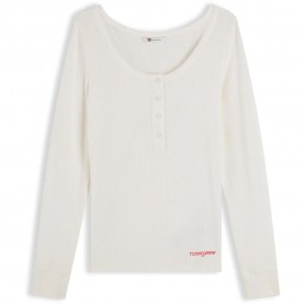 Тениска Tommy jeans DW0DW23260 long sleeve T-shirt - White (Off White) тениска,мъжки,тениски,дамски,тениски,tommy,jeans,dw0dw23260,long,sleeve,t,shirt,white,(off,white)