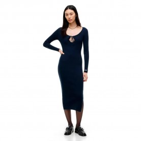 Рокля Tommy jeans DW0DW23309 long sleeve midi dress - Blue (Dark Blue) рокля,дамски,поли,и,рокли,tommy,jeans,dw0dw23309,long,sleeve,midi,dress,blue,(dark,blue)