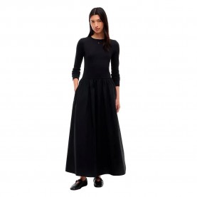 Рокля Tommy jeans DW0DW23326 long sleeve midi dress - Black (Black) рокля,дамски,поли,и,рокли,tommy,jeans,dw0dw23326,long,sleeve,midi,dress,black,(black)