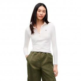 Дънки Tommy jeans DW0DW23277 long sleeve polo - White (Off White) дънки,дамски,блузи,с,яка,мъжки,блузи,с,яка,tommy,jeans,dw0dw23277,long,sleeve,polo,white,(off,white)