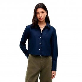 Риза с дълъг ръкав Tommy jeans DW0DW23457 long sleeve shirt - Blue (Dark Blue) риза,с,дълъг,ръкав,дамски,ризи,мъжки,ризи,tommy,jeans,dw0dw23457,long,sleeve,shirt,blue,(dark,blue)