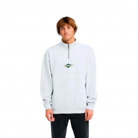 Блуза Billabong Burleigh half zip sweatshirt - White / Grey (Light Grey Heather) блуза,мъжки,пуловери,billabong,burleigh,half,zip,sweatshirt,white,grey,(light,grey,heather)