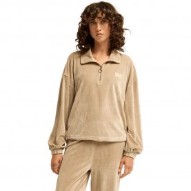 Блуза Billabong Coffee Time half zip sweatshirt - Beige (Cobblestone) блуза,дамски,блузи,billabong,coffee,time,half,zip,sweatshirt,beige,(cobblestone)