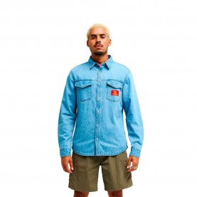 Риза с дълъг ръкав Quiksilver Bom Marley Uprising long sleeve shirt - Blue (Stone Indigo) риза,с,дълъг,ръкав,дамски,ризи,мъжки,ризи,quiksilver,bom,marley,uprising,long,sleeve,shirt,blue,(stone,indigo)