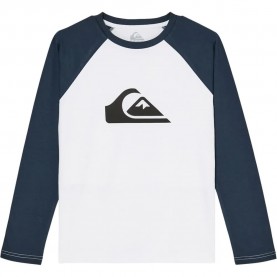 Тениска Quiksilver Evo Comp Raglan long sleeve T-shirt - White / Blue (Dark Navy) тениска,мъжки,тениски,дамски,тениски,quiksilver,evo,comp,raglan,long,sleeve,t,shirt,white,blue,(dark,navy)