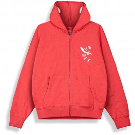 Блуза Grimey Odd Cutlass full zip sweatshirt - Red (Red) блуза,мъжки,пуловери,дамски,пуловери,grimey,odd,cutlass,full,zip,sweatshirt,red,(red)