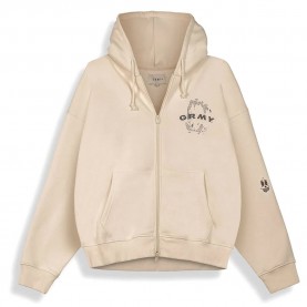 Блуза Grimey Wild One full zip sweatshirt - Beige (Cream) блуза,мъжки,пуловери,дамски,пуловери,grimey,wild,one,full,zip,sweatshirt,beige,(cream)