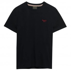 Тениска Superdry Essential Serif Logo short sleeve T-shirt - Black (Black/Neon Red) тениска,мъжки,тениски,дамски,тениски,superdry,essential,serif,logo,short,sleeve,t,shirt,black,(black,neon,red)
