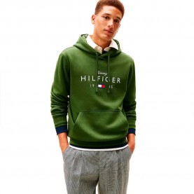 Суичър Tommy hilfiger Brand Love Big hoodie - Green (Mountain Pine) суичър,мъжки,пуловери,tommy,hilfiger,brand,love,big,hoodie,green,(mountain,pine)