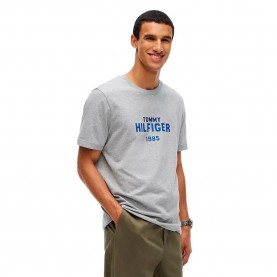 Тениска Tommy hilfiger Brand Love Stack short sleeve T-shirt - Grey (Light Grey Heather) тениска,мъжки,тениски,дамски,тениски,tommy,hilfiger,brand,love,stack,short,sleeve,t,shirt,grey,(light,grey,heather)
