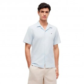 Риза с къс ръкав Tommy hilfiger Dobby Linen short sleeve shirt - Blue (Breezy Blue) риза,с,къс,ръкав,дамски,ризи,мъжки,ризи,tommy,hilfiger,dobby,linen,short,sleeve,shirt,blue,(breezy,blue)