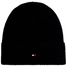 Шапка Tommy hilfiger Flag Cashmere beanie - Black (Black) шапка,всички,шапки,tommy,hilfiger,flag,cashmere,beanie,black,(black)