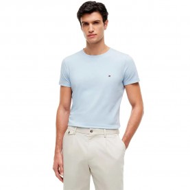 Тениска Tommy hilfiger MW0MW10800 Slim Fit short sleeve T-shirt - Blue (Breezy Blue) тениска,мъжки,тениски,дамски,тениски,tommy,hilfiger,mw0mw10800,slim,fit,short,sleeve,t,shirt,blue,(breezy,blue)
