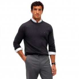 Блуза Tommy hilfiger MW0MW28046 Cashmere sweater - Black (Dark Grey Heather) блуза,мъжки,пуловери,дамски,пуловери,tommy,hilfiger,mw0mw28046,cashmere,sweater,black,(dark,grey,heather)