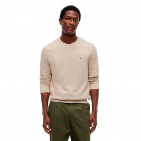 Блуза Tommy hilfiger MW0MW36347 sweater - Beige (Heather Oatmilk) блуза,мъжки,пуловери,дамски,пуловери,tommy,hilfiger,mw0mw36347,sweater,beige,(heather,oatmilk)